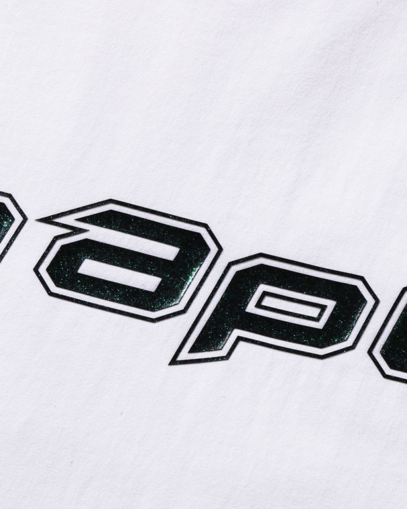 T Shirts Bape Silicon Logo Blanche Homme | ZBA-58503653