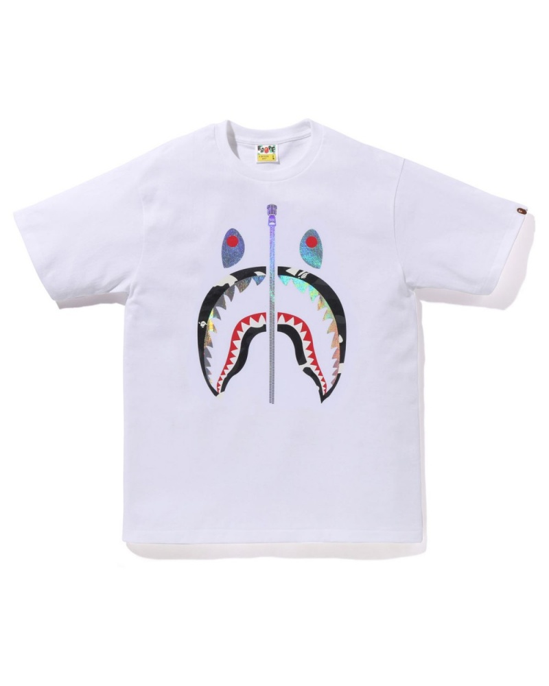 T Shirts Bape City Camo Shark Blanche Homme | WYS-52341197