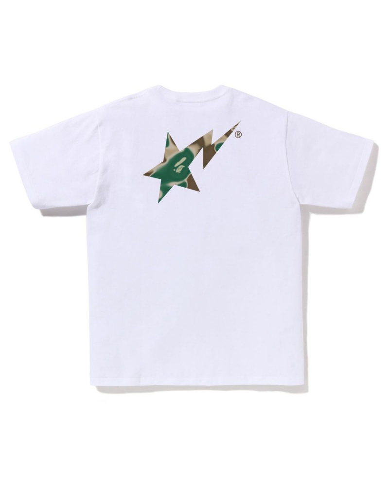 T Shirts Bape Liquid Camo STA Logo Blanche Homme | NYG-92871614