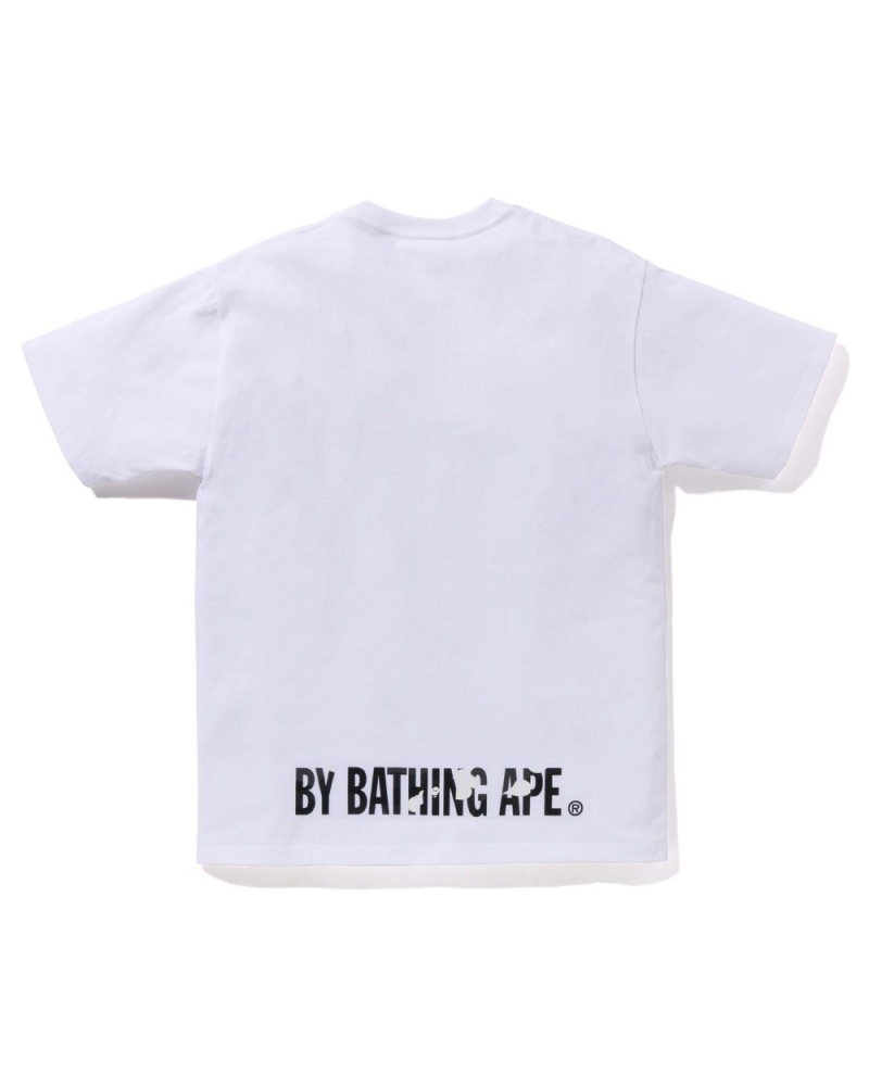 T Shirts Bape City Camo Ape Face STA Blanche Homme | DMB-12352190