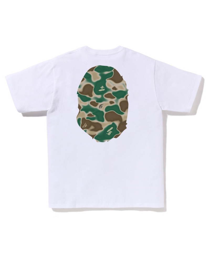 T Shirts Bape Liquid Camo Big Ape Head Blanche Homme | PKS-85866977