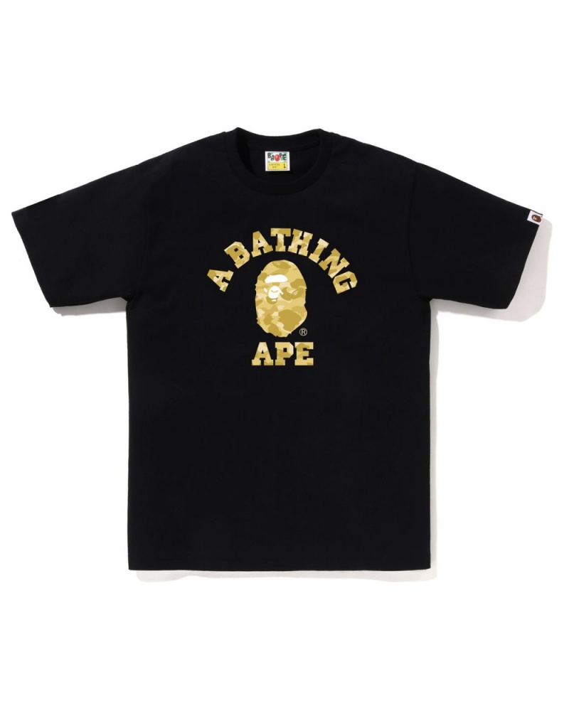 T Shirts Bape Color Camo College Noir Homme | NYJ-08050204