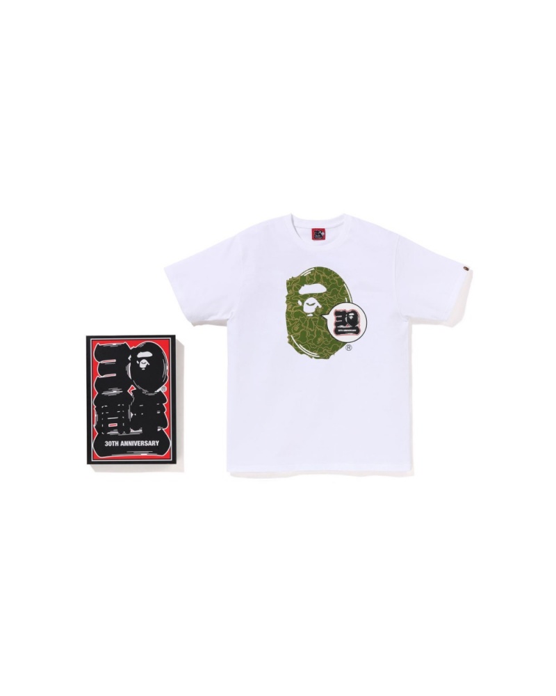 T Shirts Bape 30th Anniv. Ape Head Blanche Homme | GXA-52817040