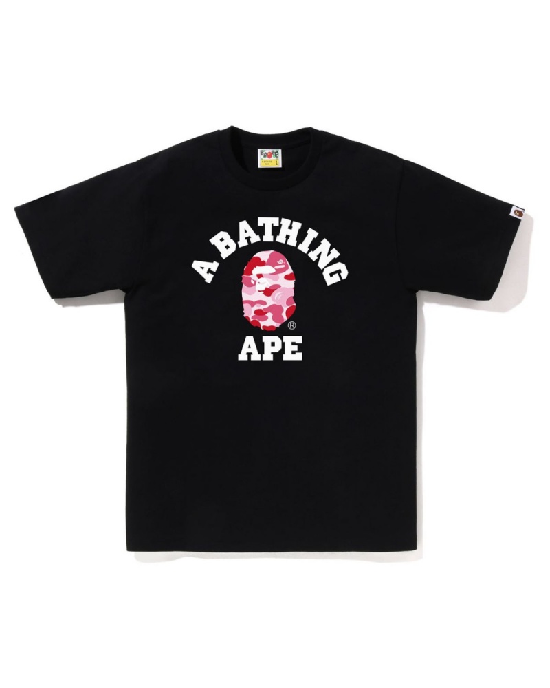 T Shirts Bape ABC Camo College Noir Homme | DTY-10816725