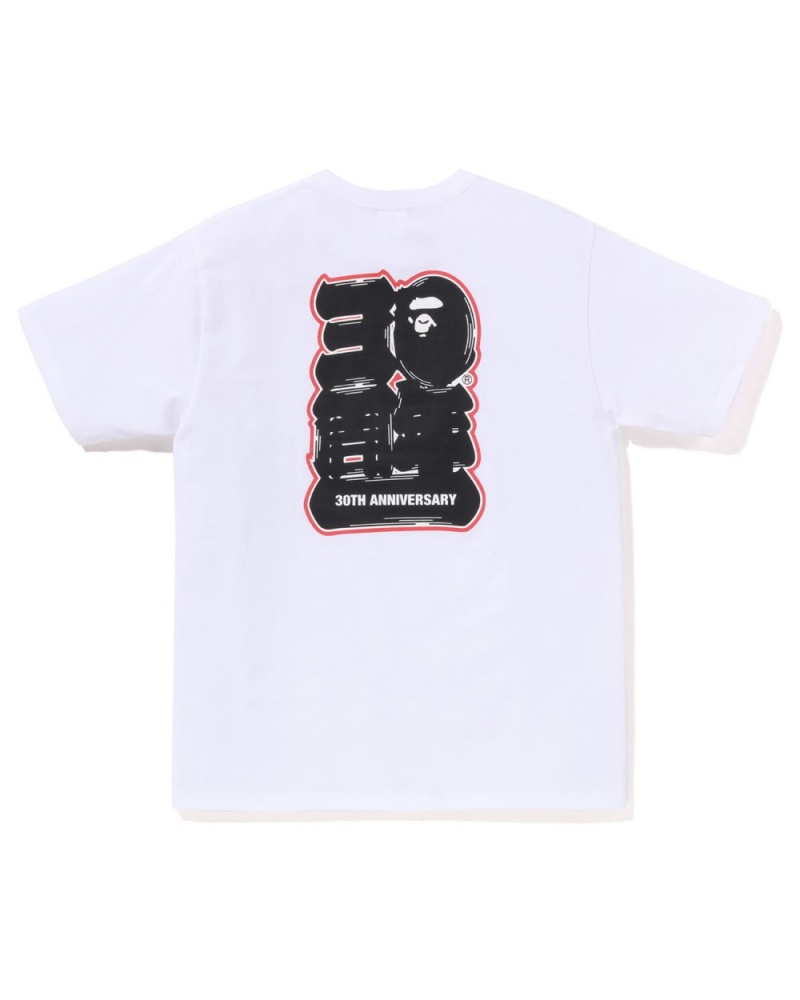 T Shirts Bape 30th Anniv. Ape Head Blanche Homme | LFO-43567168