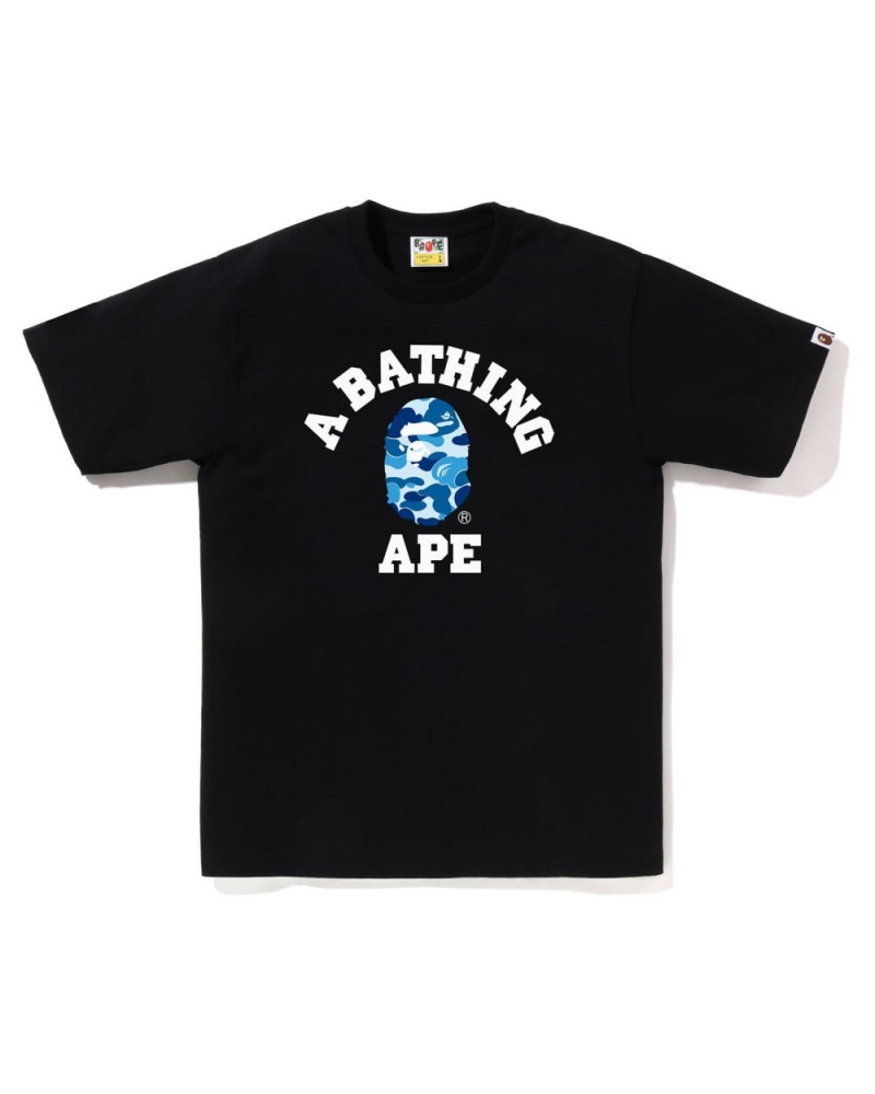 T Shirts Bape ABC Camo College Noir Homme | FCG-25157363