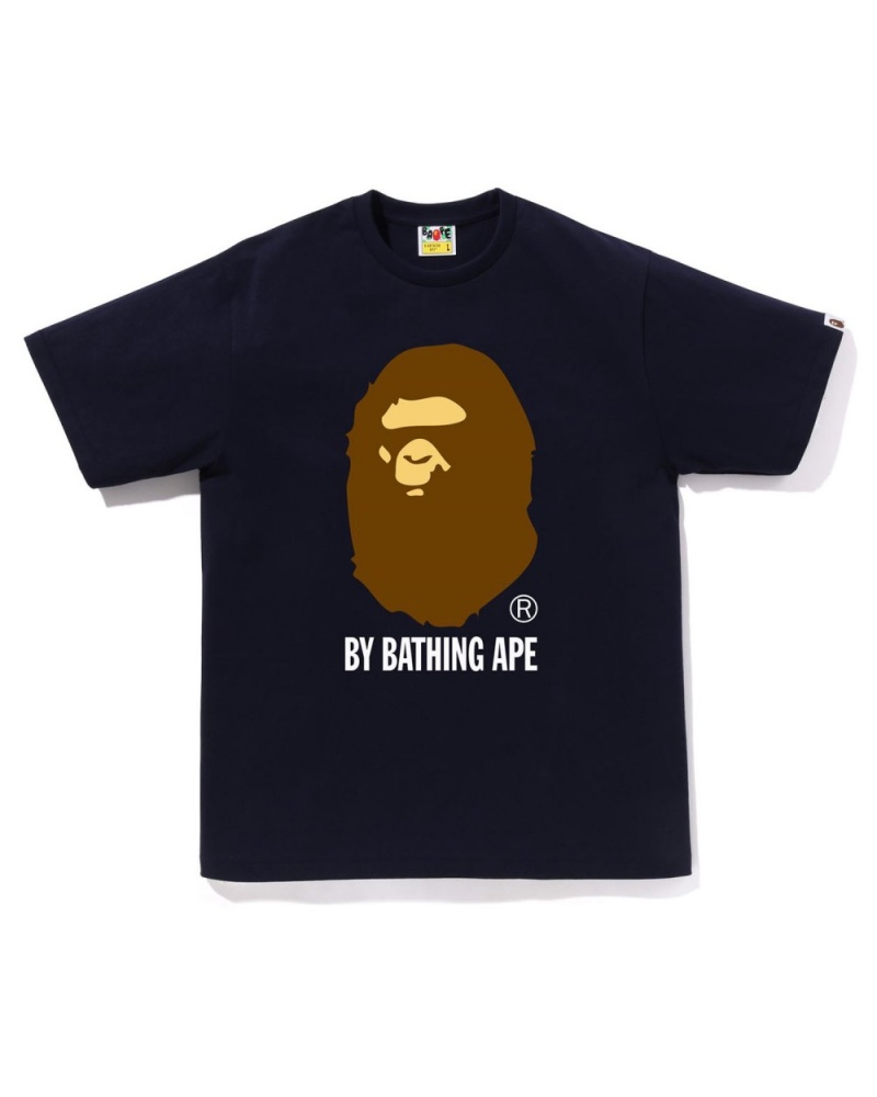 T Shirts Bape By Bathing Ape Bleu Marine Bleu Homme | WUS-80124327