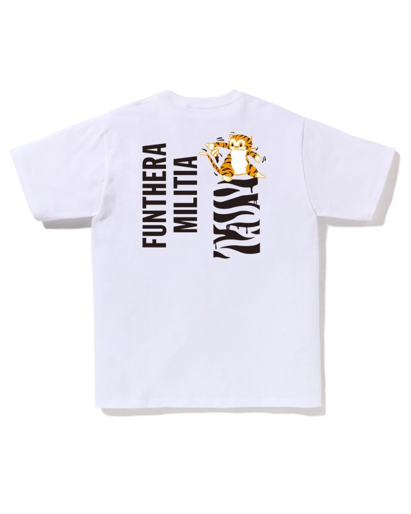 T Shirts Bape Tiger Blanche Homme | UTW-01811819