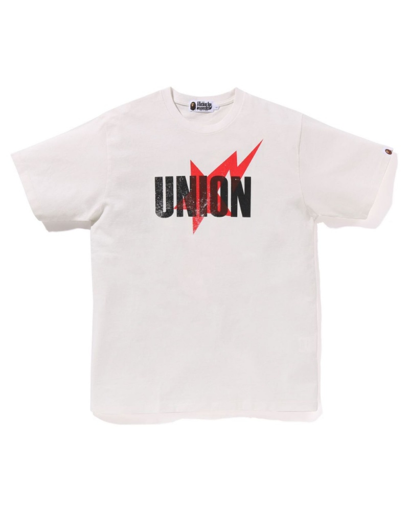 T Shirts Bape X Union Washed STA Blanche Homme | LQH-29278388