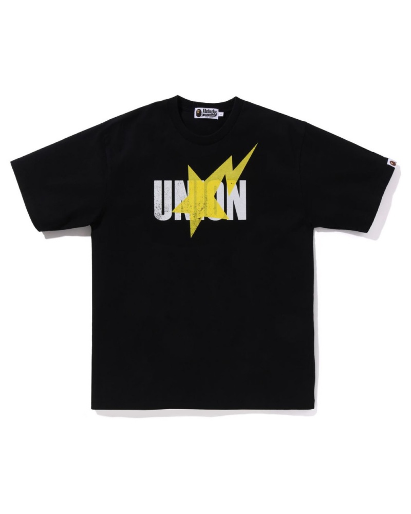 T Shirts Bape X Union Washed STA Noir Homme | CUR-90219942