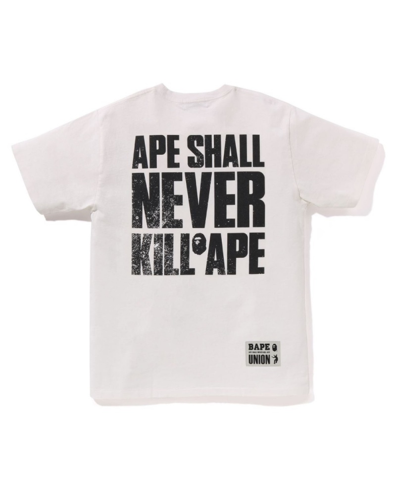 T Shirts Bape X Union Washed STA Blanche Homme | LQH-29278388