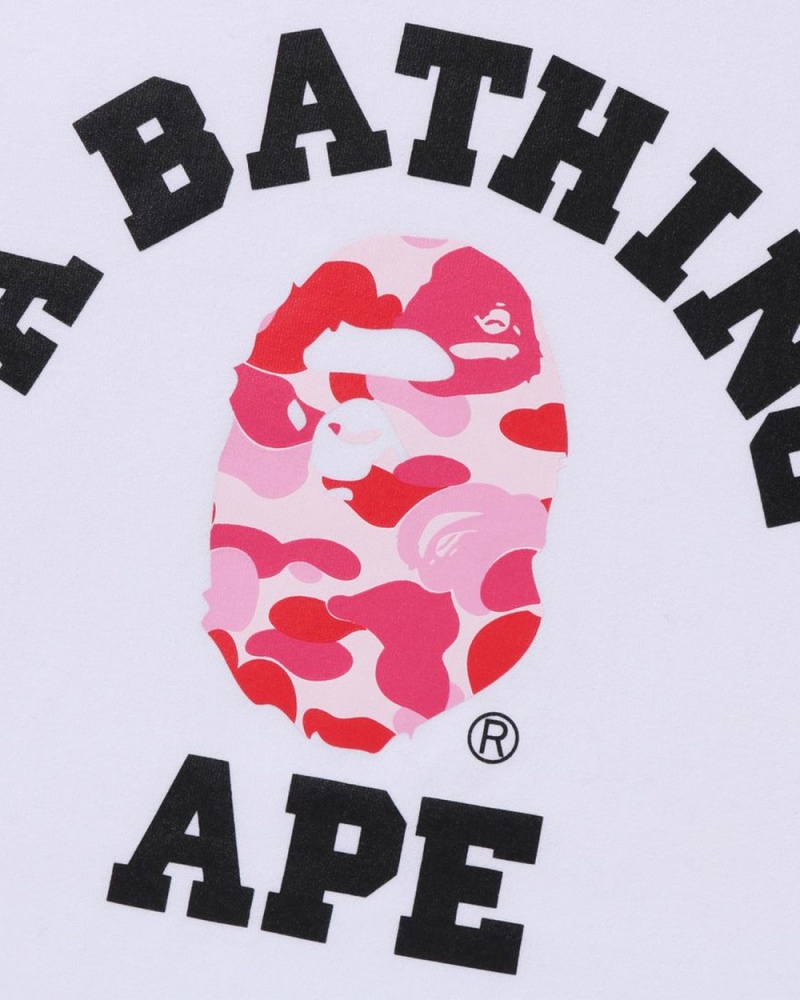 T Shirts Bape Abc Camo College Organic Coton Blanche Homme | HKV-50400621