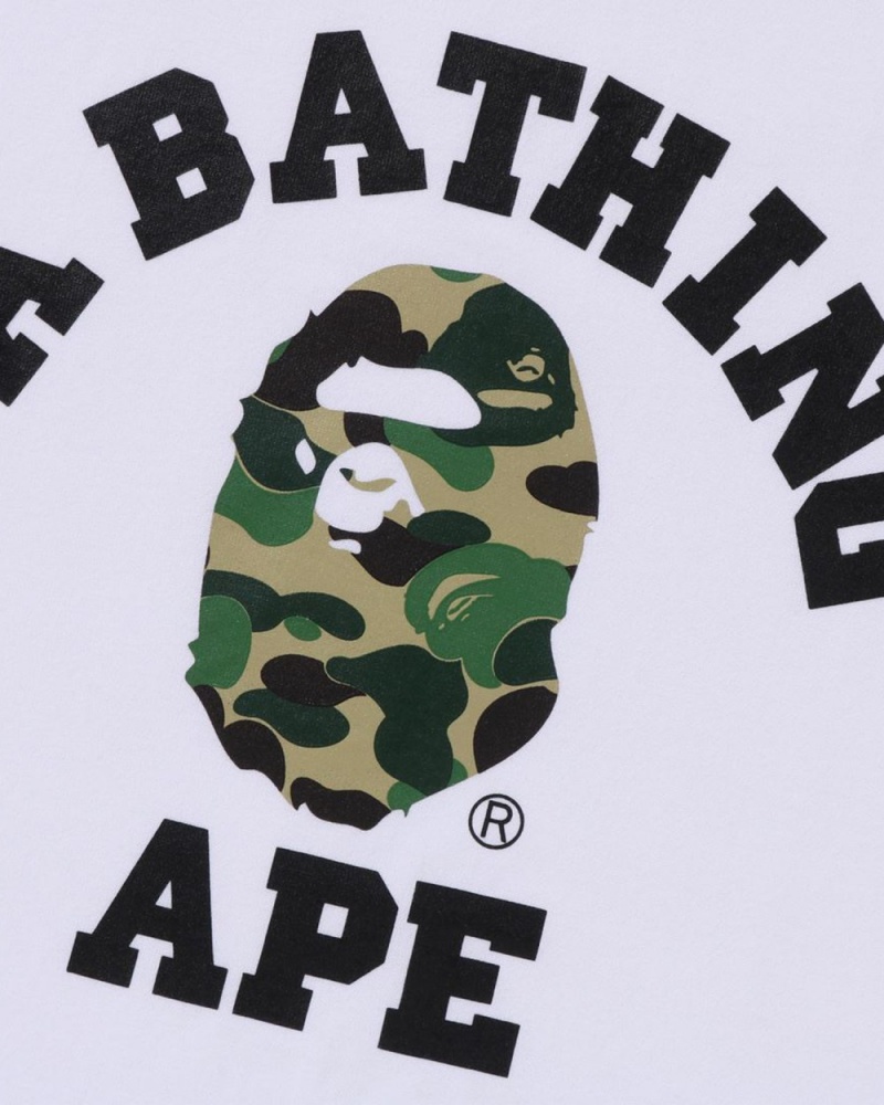 T Shirts Bape Abc Camo College Organic Coton Blanche Homme | UAN-35583867