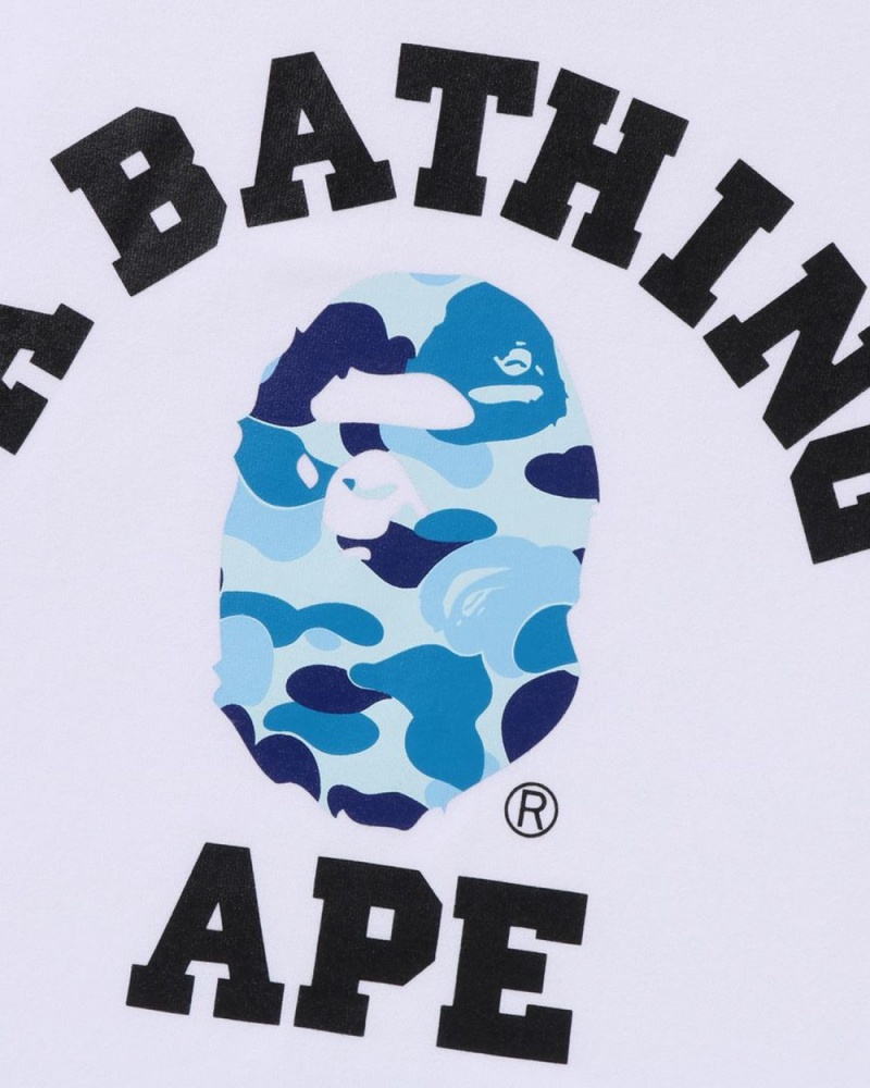 T Shirts Bape Abc Camo College Organic Coton Blanche Homme | EUH-03770763