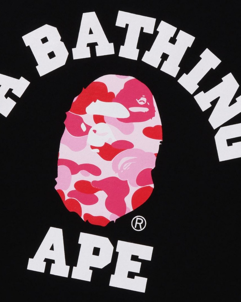 T Shirts Bape Abc Camo College Organic Coton Noir Homme | ZDH-94510118