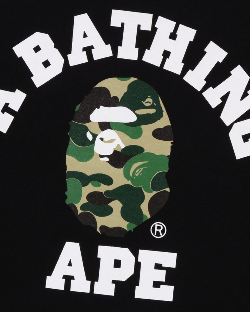 T Shirts Bape Abc Camo College Organic Coton Noir Homme | LLR-65509758