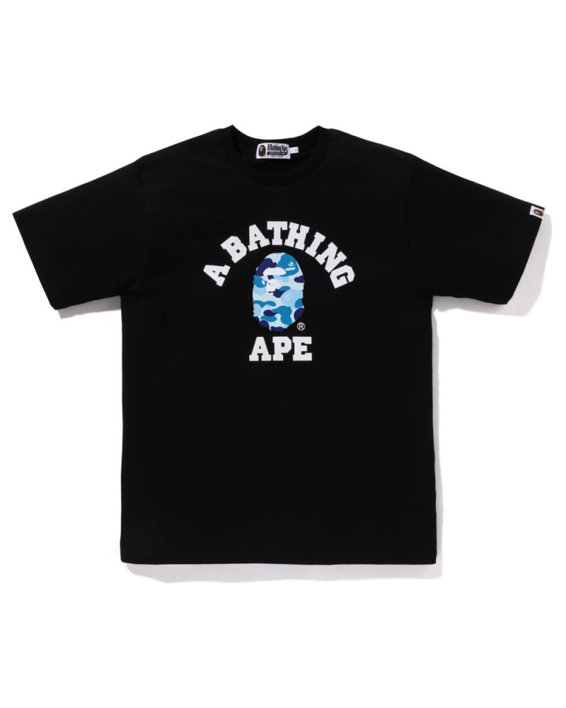 T Shirts Bape Abc Camo College Organic Coton Noir Homme | BEQ-06921471