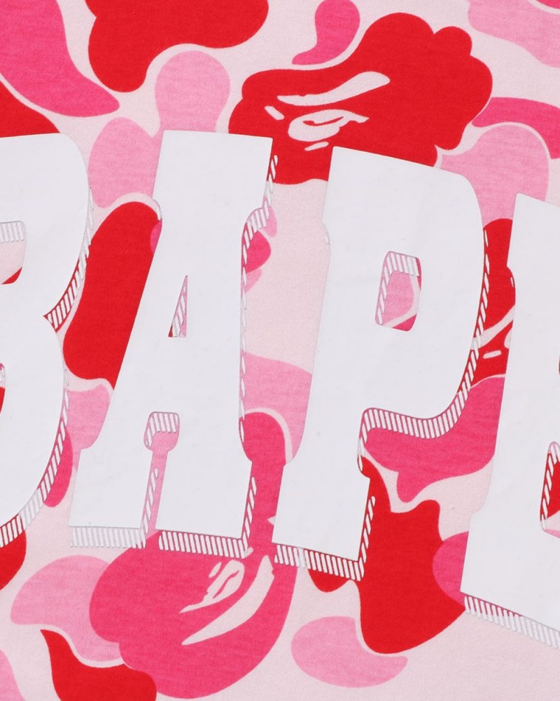 T Shirts Bape Abc Camo Relaxed Fit Logo Rose Homme | VAM-54256101