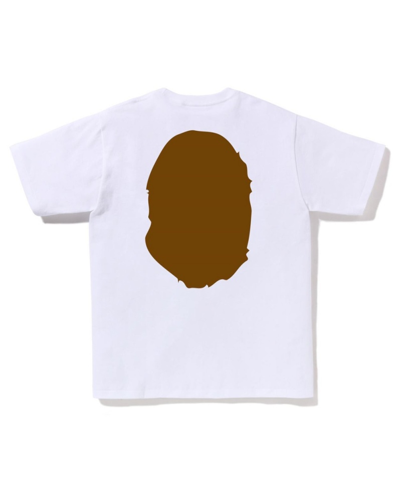 T Shirts Bape Big Ape Head Blanche Homme | YET-31438856