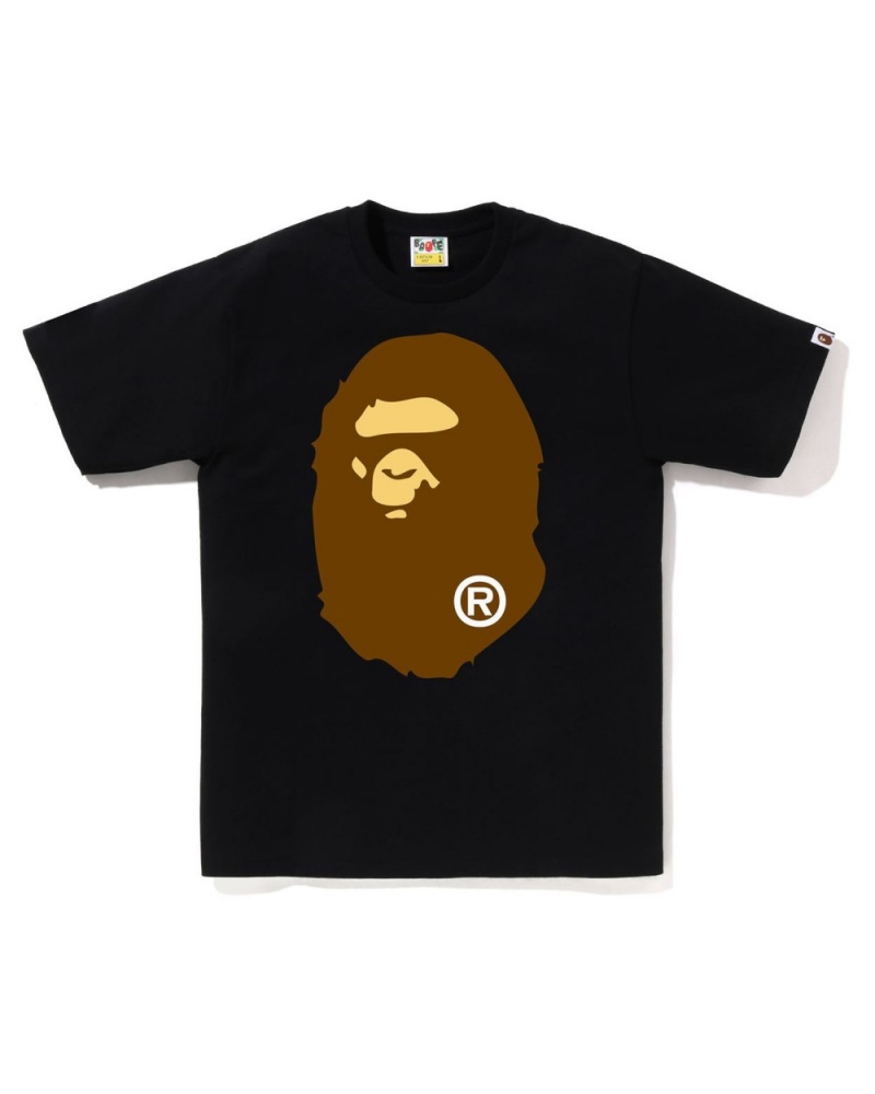 T Shirts Bape Big Ape Head Noir Homme | PQW-75683455