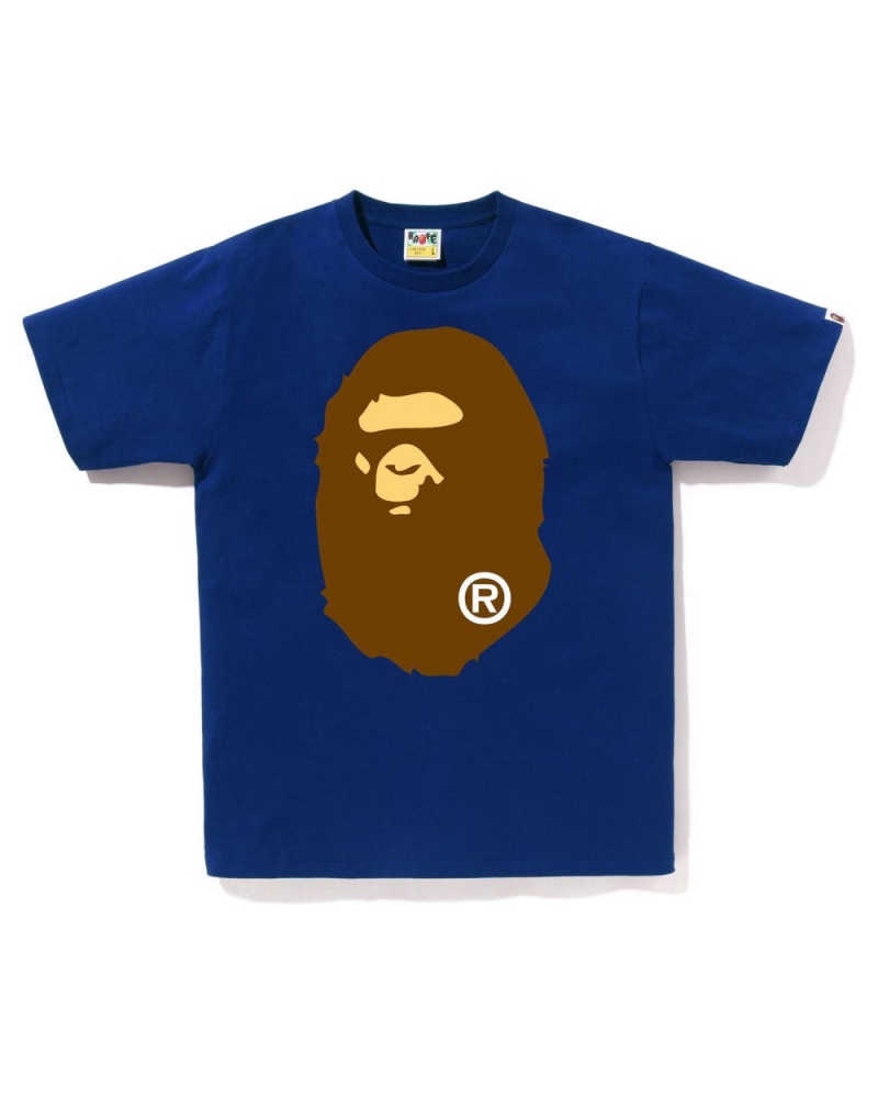 T Shirts Bape Big Ape Head Bleu Royal Bleu Homme | DHO-68476654