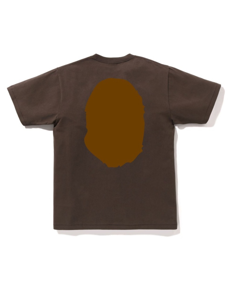 T Shirts Bape Big Ape Head Marron Homme | EZP-61282392