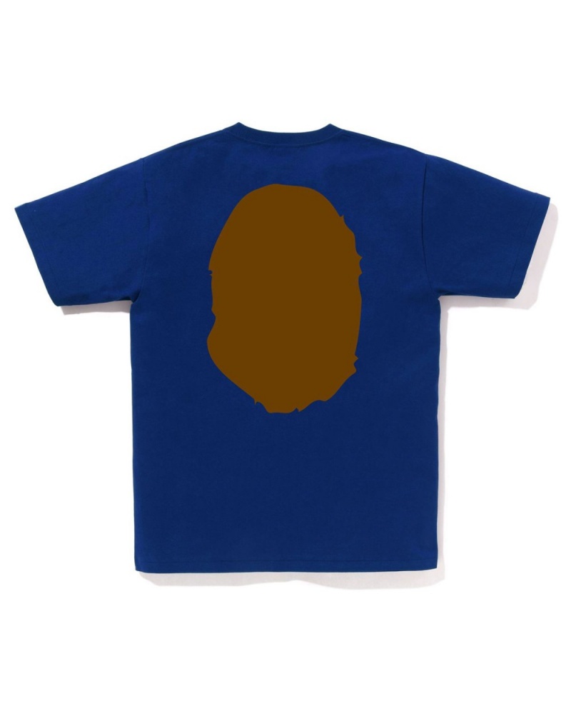 T Shirts Bape Big Ape Head Bleu Royal Bleu Homme | DHO-68476654