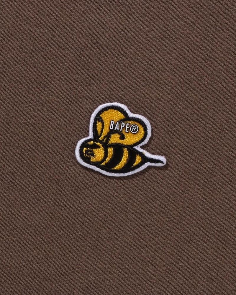 T Shirts Bape Bee One Point L/S Marron Homme | WVE-45949199