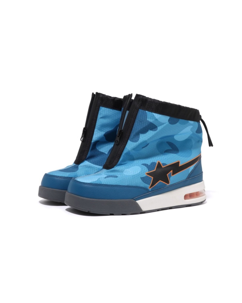 Basket Bape Honeycomb Camo Zip Route STA M2 Bleu Homme | AKD-70180322