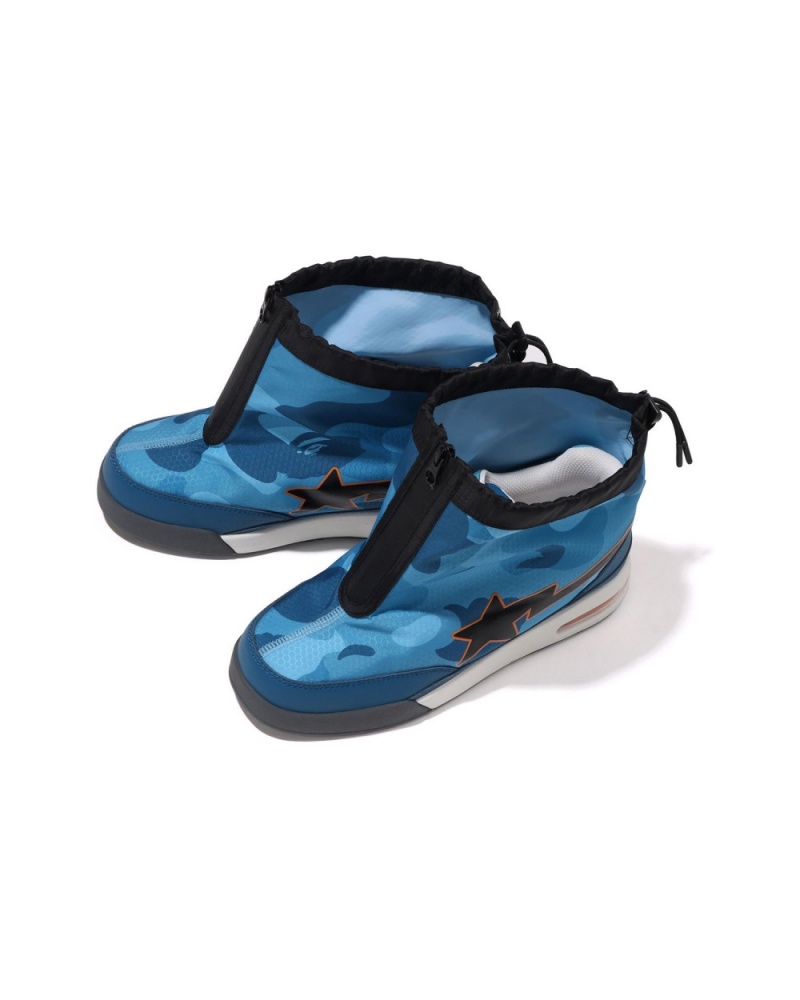 Basket Bape Honeycomb Camo Zip Route STA M2 Bleu Homme | AKD-70180322