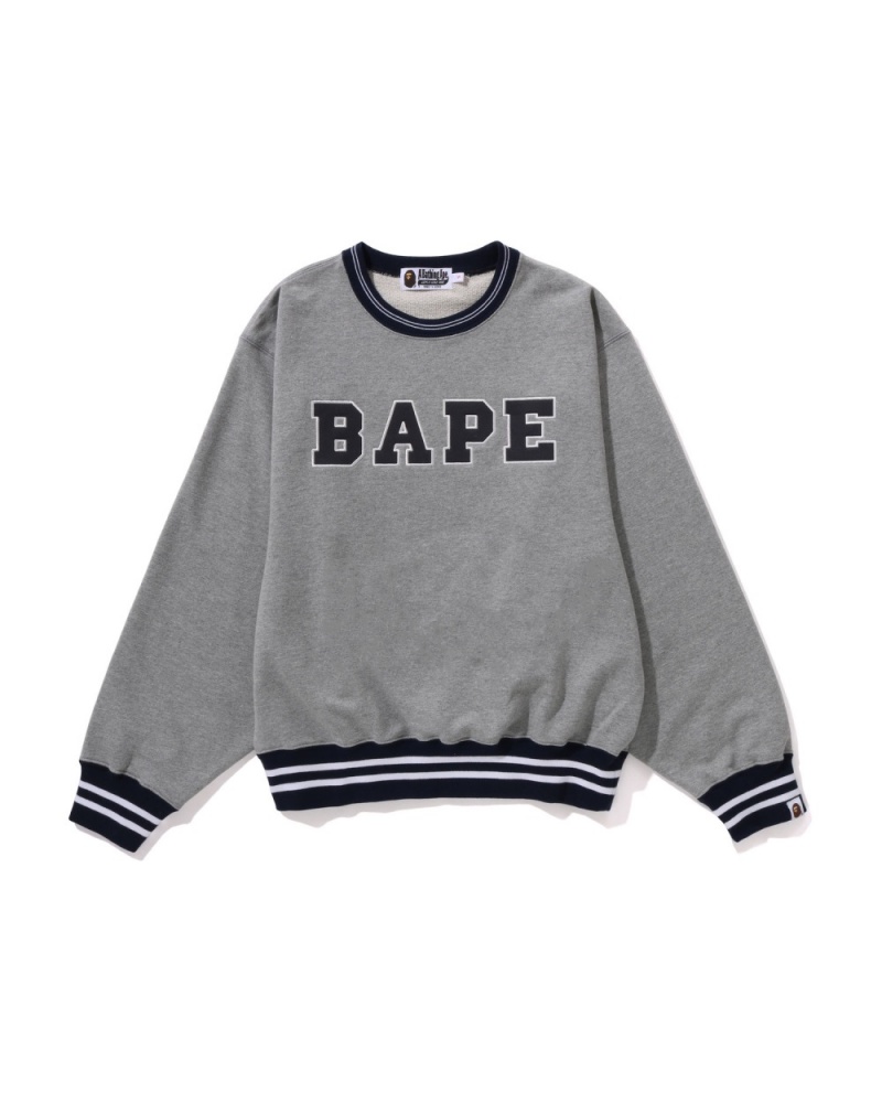 Sweats Bape Applique Crewneck Grise Femme | HZR-90843612