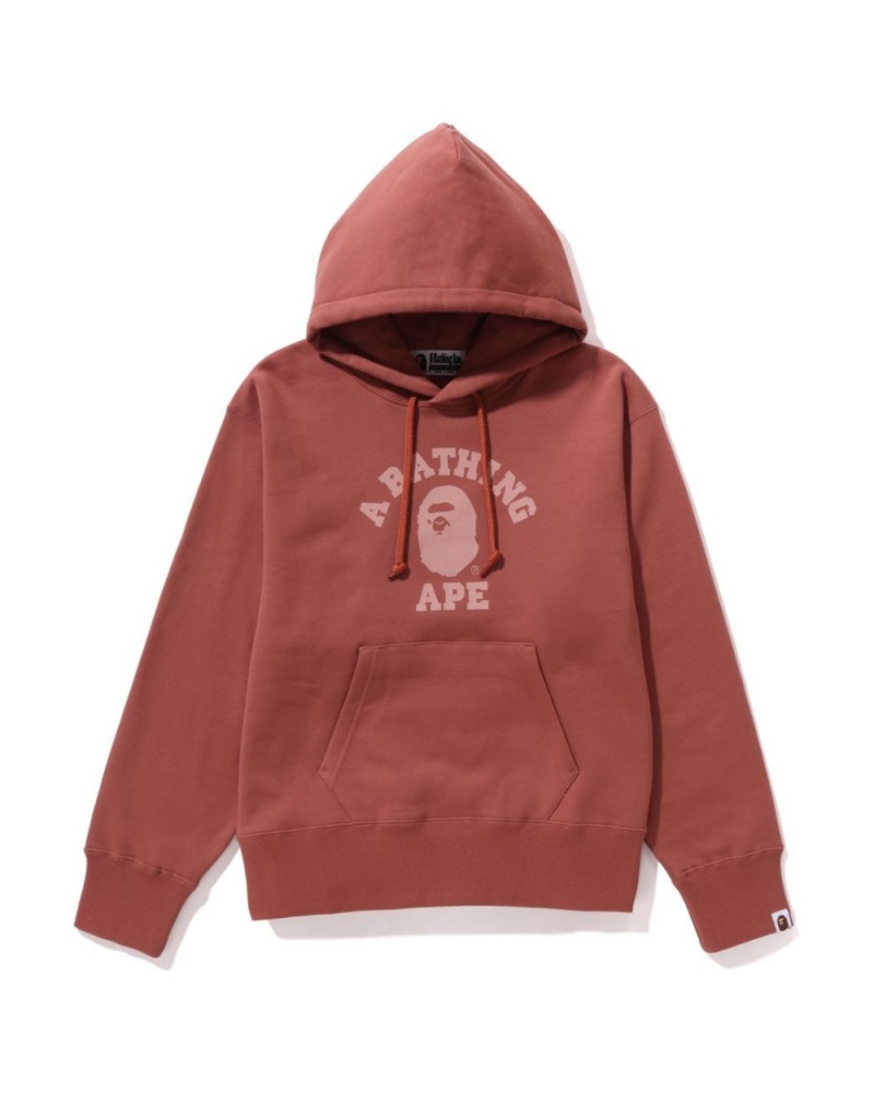 Sweat a Capuche Bape College Pullover Rose Femme | QNH-43838667