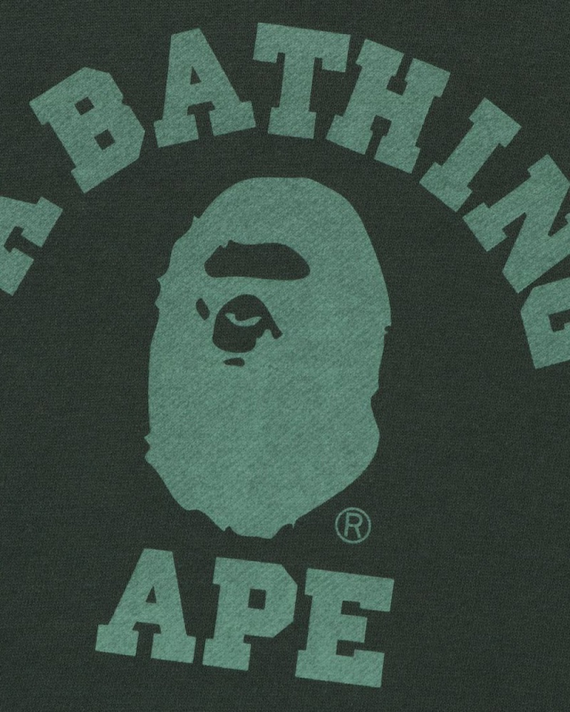 Sweat a Capuche Bape College Pullover Vert Femme | NLN-37711560