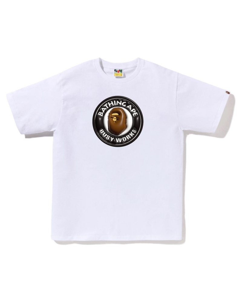 T Shirts Bape 3d Busy Works Blanche Homme | BDL-82944169