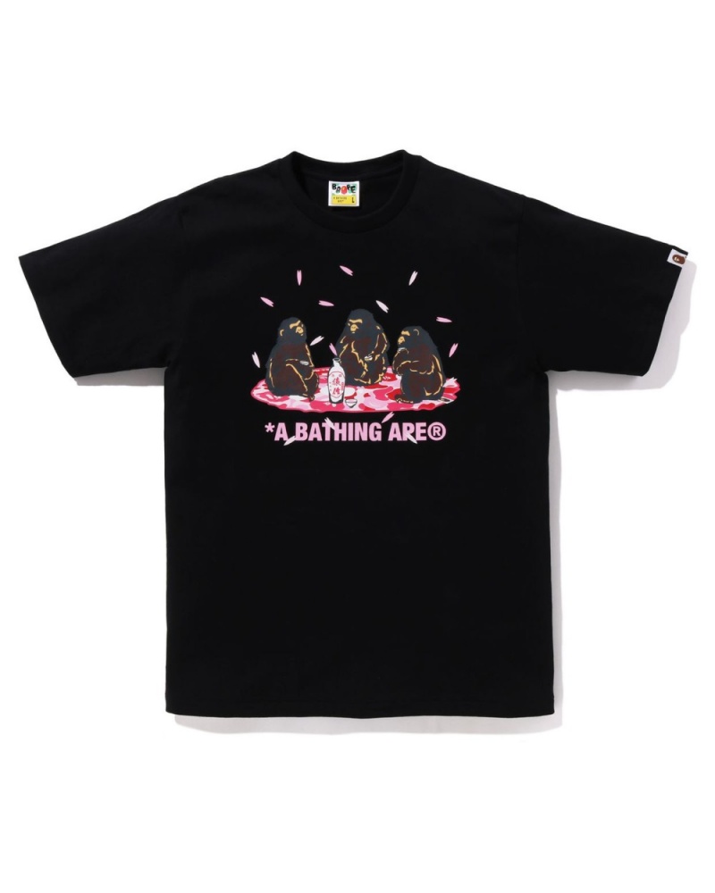 T Shirts Bape Sakura Viewing Noir Homme | YKW-80882170