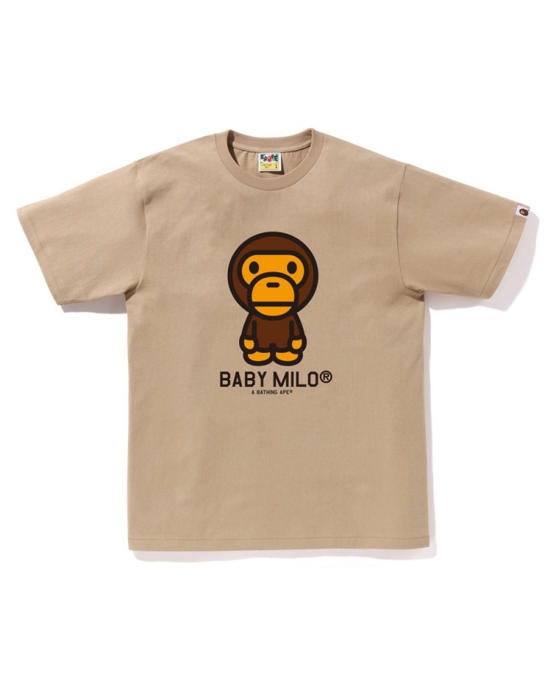 T Shirts Bape Baby Milo Beige Homme | MUB-48871095