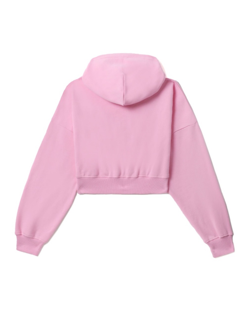 Sweat a Capuche Bape Cropped logo Rose Femme | OMB-19741239