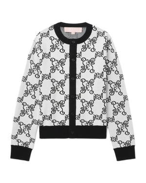 Cardigan Bape Monogram knit Blanche Femme | DFE-75737872