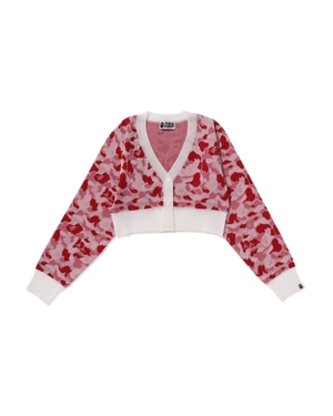 Cardigan Bape ABC Camo Cropped Knit Rose Femme | VDK-75023293