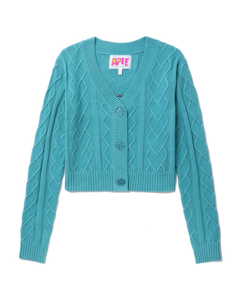 Cardigan Bape Cable knit Vert Foncé Femme | CYF-22144907