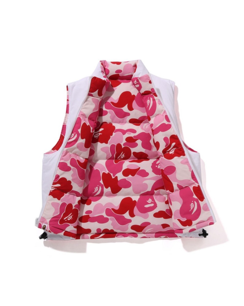 Vestes Bape ABC Camo Reversible Down Vest Rose Femme | EJD-16696045