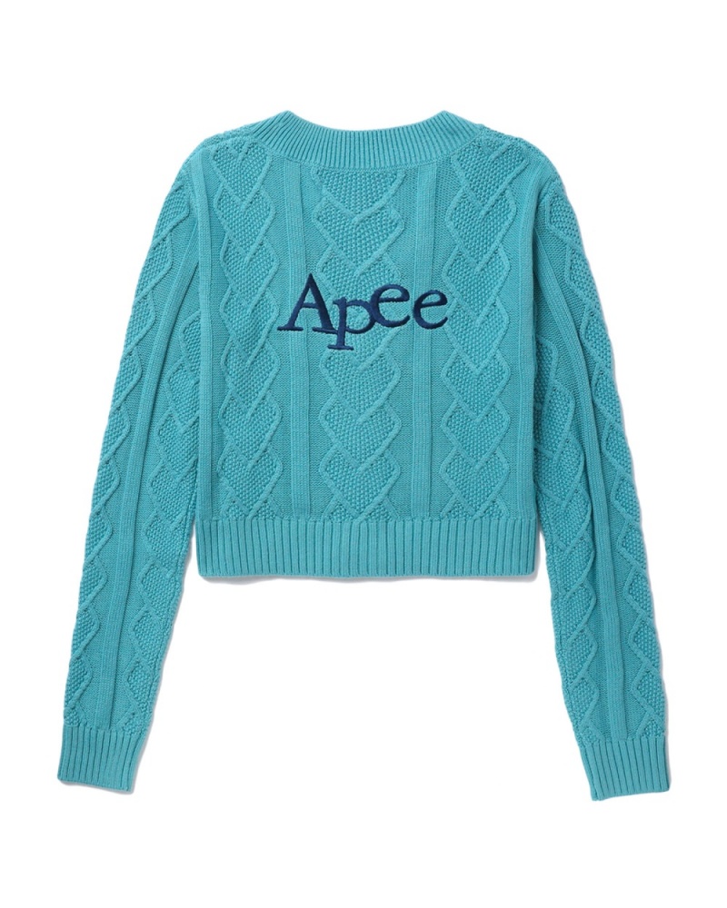 Cardigan Bape Cable knit Vert Foncé Femme | CYF-22144907