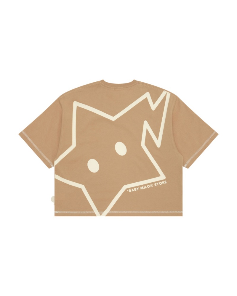 T Shirts Bape Logo crop fit Beige Femme | APV-90004971