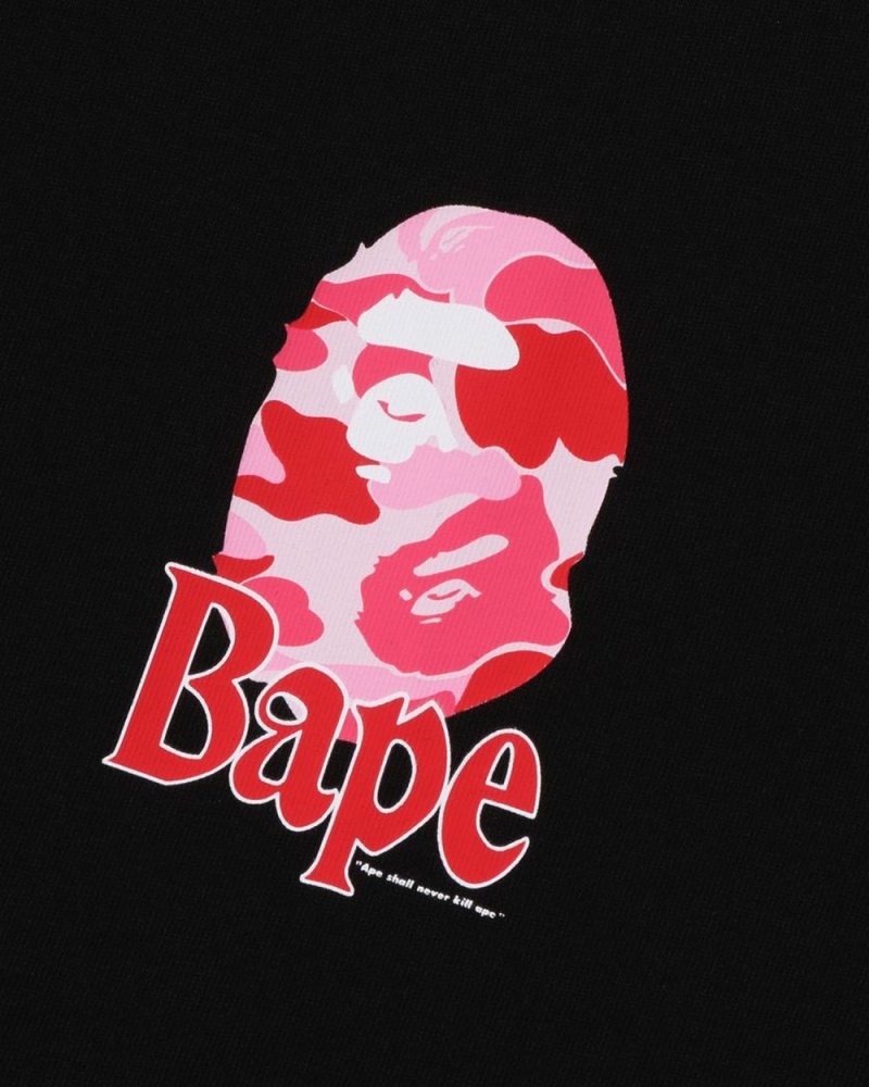 T Shirts Bape Flora Ape Head Relaxed Fit Noir Homme | KKV-25683945