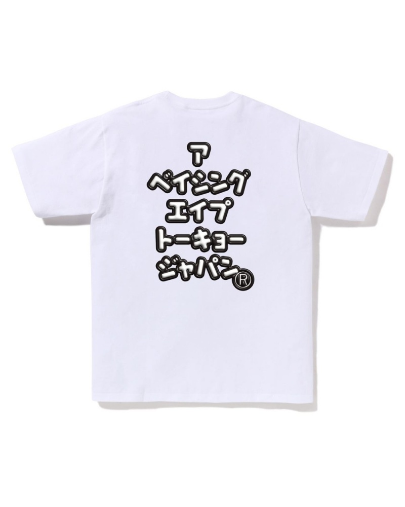 T Shirts Bape 3d Busy Works Blanche Homme | BDL-82944169