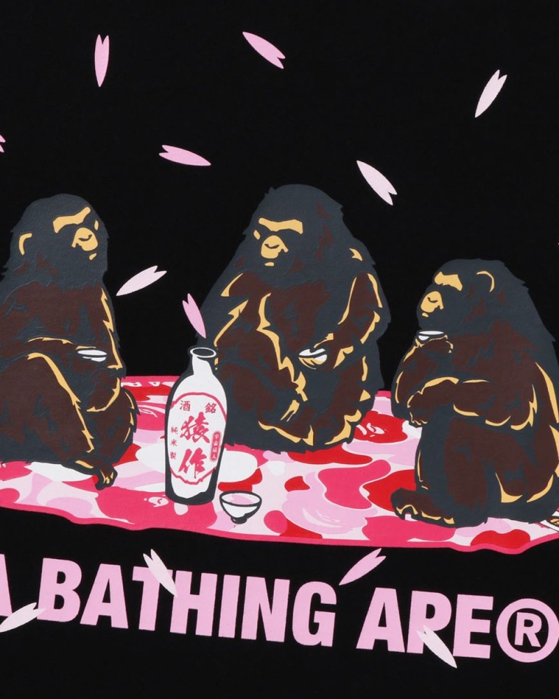 T Shirts Bape Sakura Viewing Noir Homme | YKW-80882170