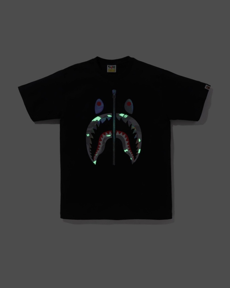 T Shirts Bape City Camo Shark Noir Homme | PVS-69218952