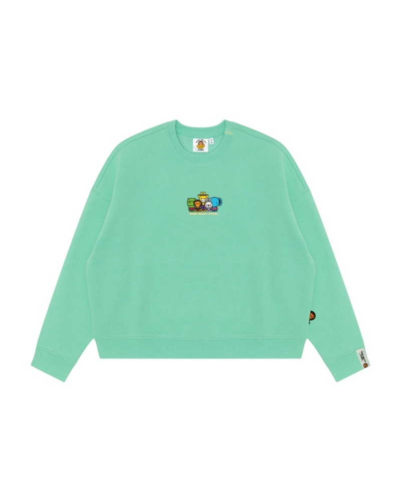 Chandails Bape Crew neck Vert Clair Femme | EUE-30772072