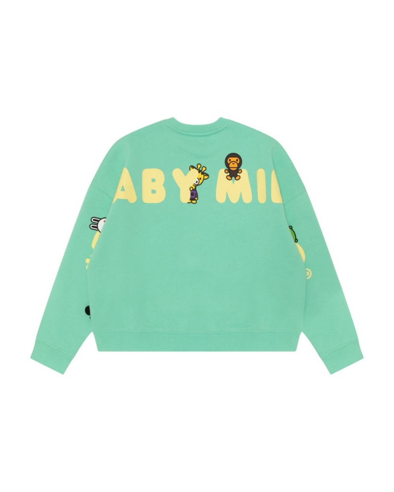 Chandails Bape Crew neck Vert Clair Femme | EUE-30772072