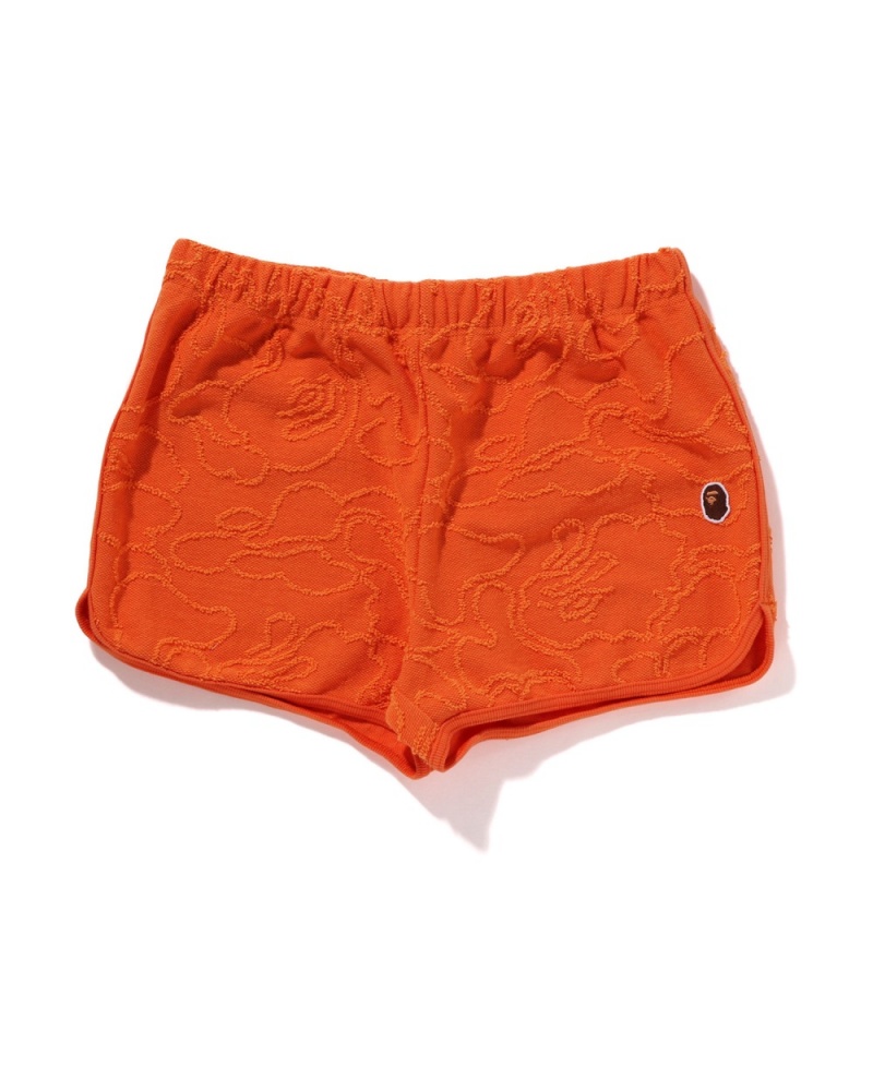 Short Bape Neon Camo Jacquard Shorts Orange Femme | ZPO-41697789